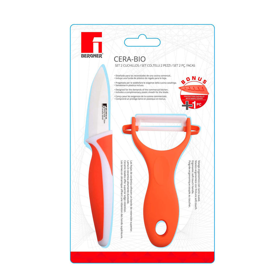 Bergner Ceramic Kitchen Knife 7.5cm with Peeler SGN2204