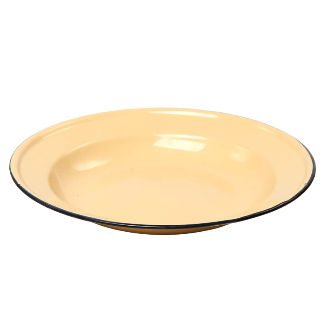 Kango Enamel Soup Plate 22cm White New World