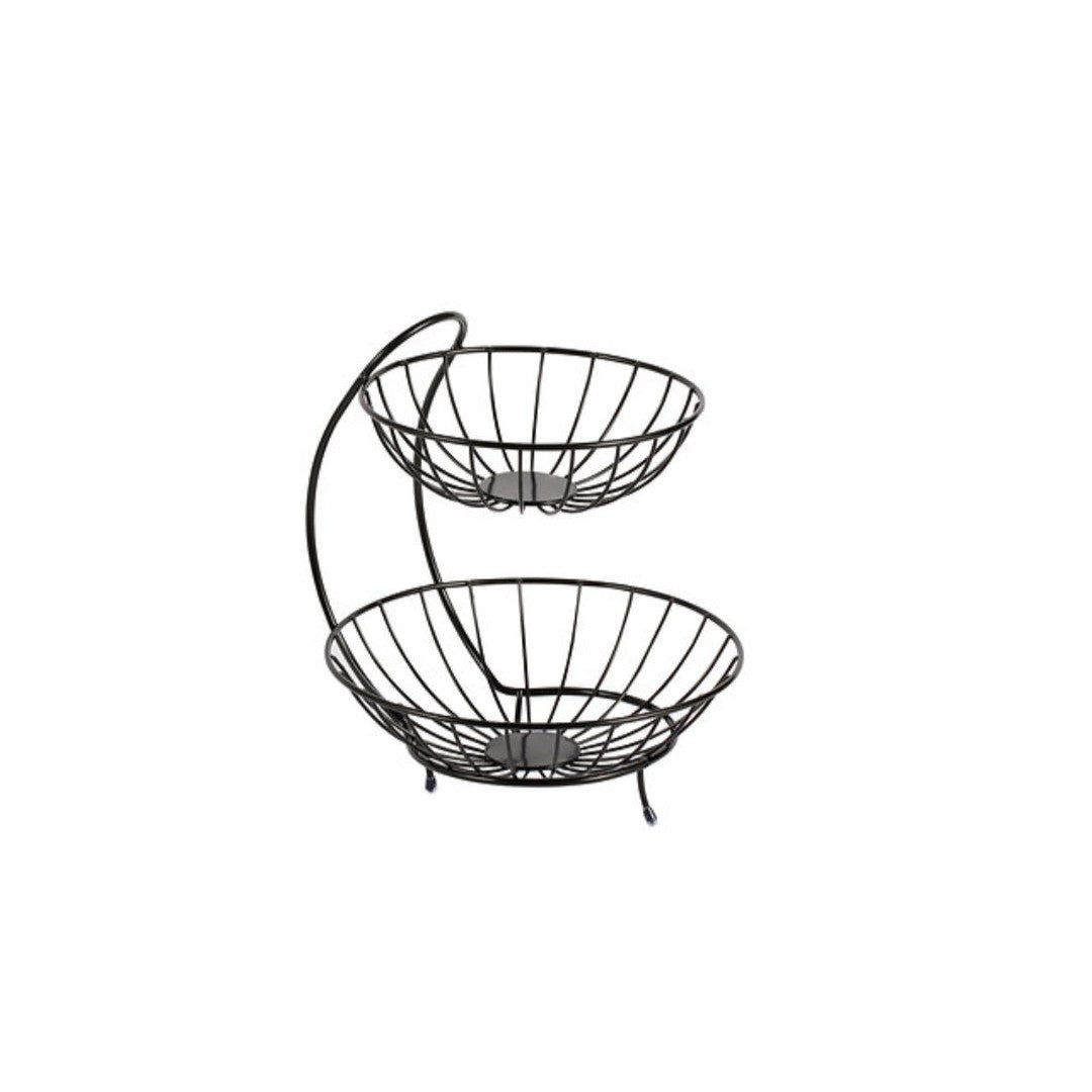 Continental Homeware Fruit Serving Basket Black Double Wire Ch736