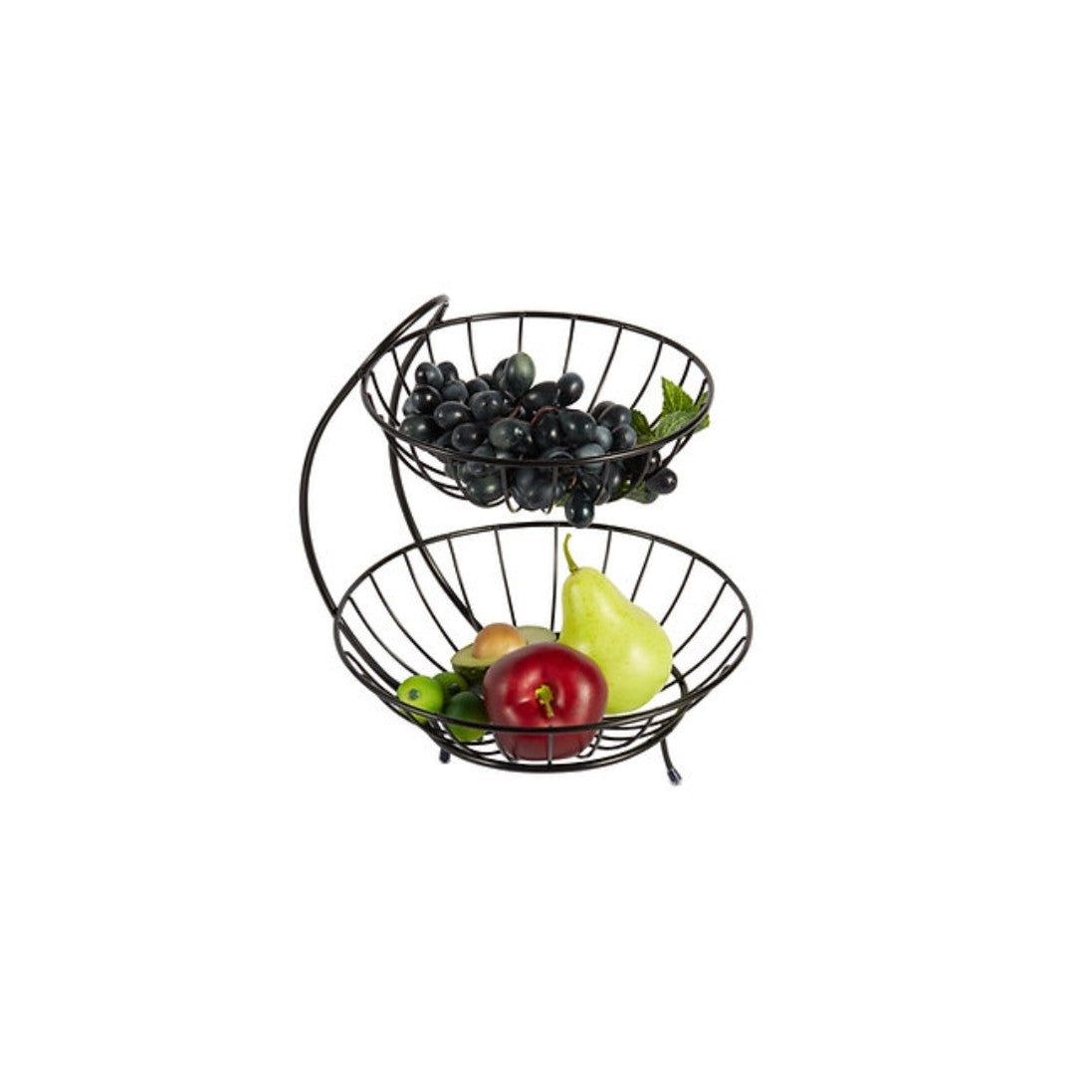 Continental Homeware Fruit Serving Basket Black Double Wire Ch736