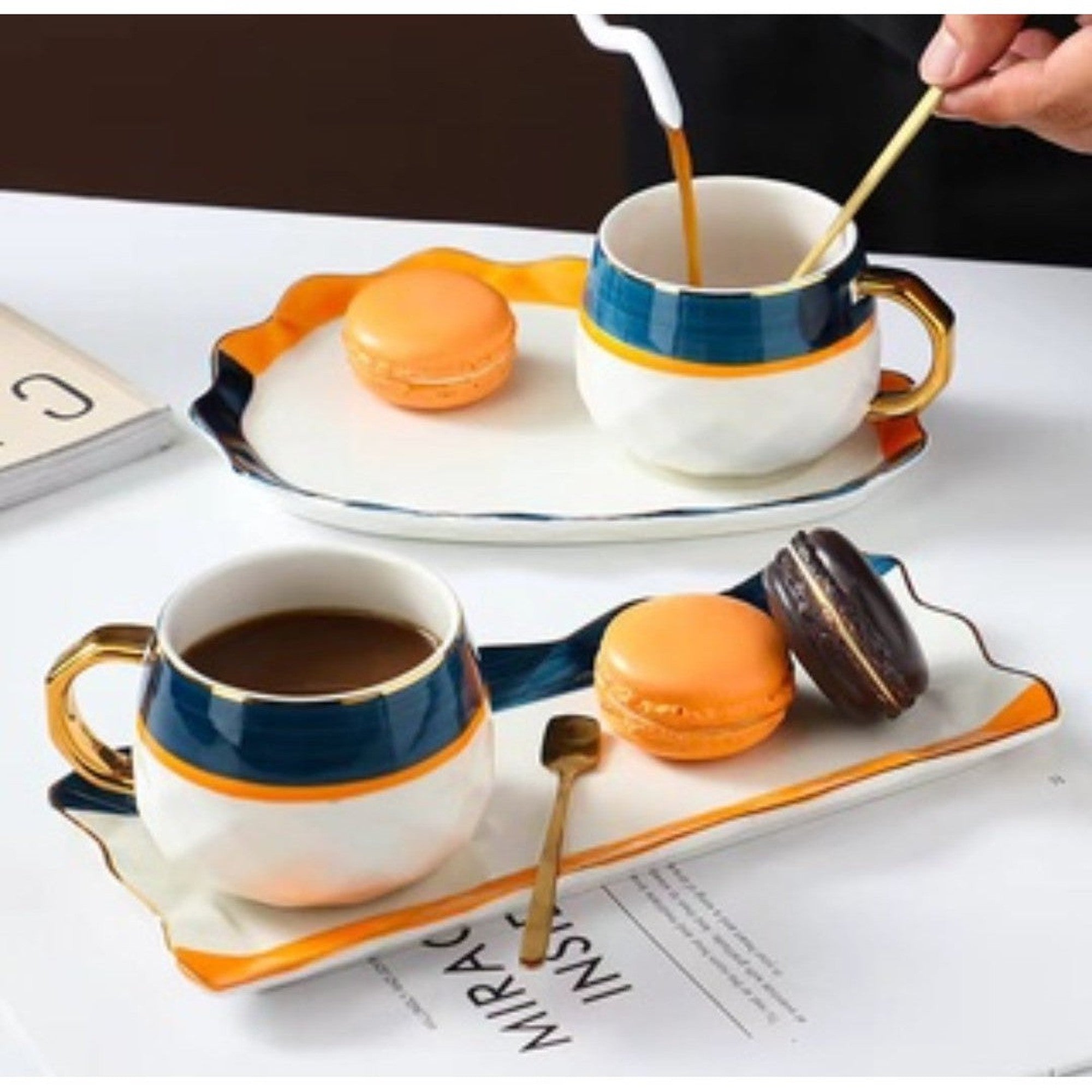 Luxury Porcelian Cup & Saucer Set with Spoon PSK006