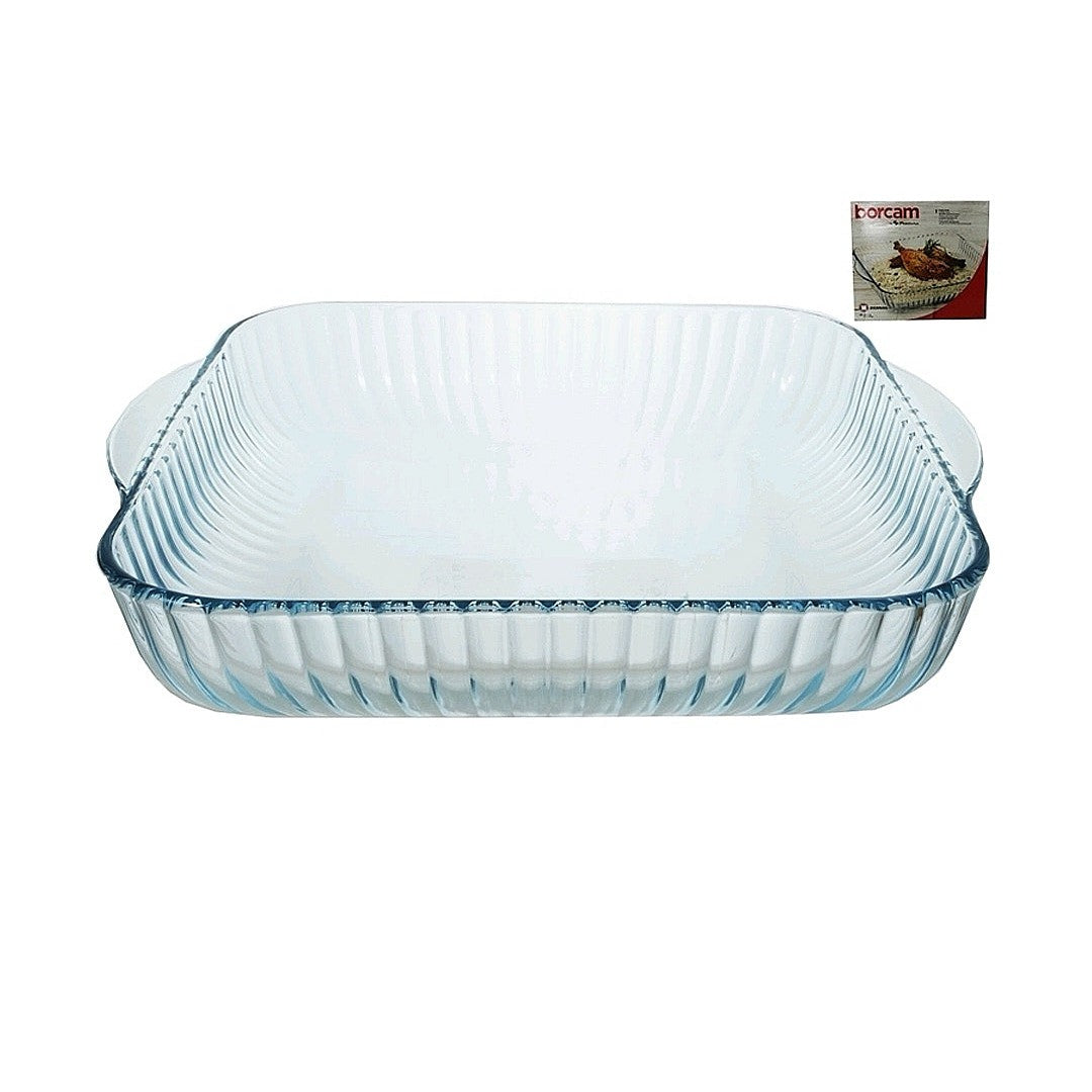 Borcam Glass Serving Dish Roaster Square 28.2x6cm 23645