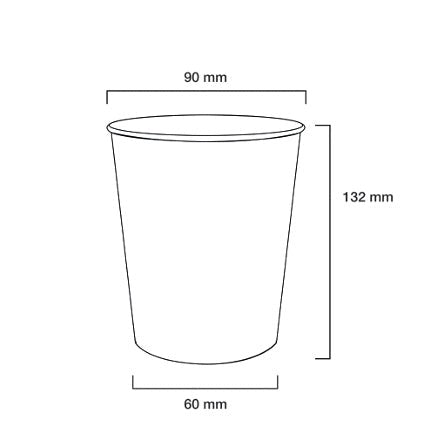 500ml Vending Paper Coffee Cups Disposable Single Wall White with White Sip Lid 10pack