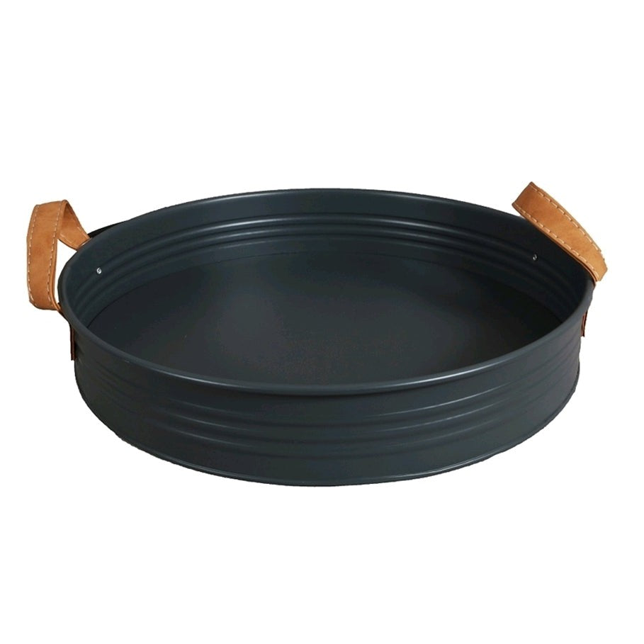 Serving Tray Metal Char with Handle 31x5.3cm 22109