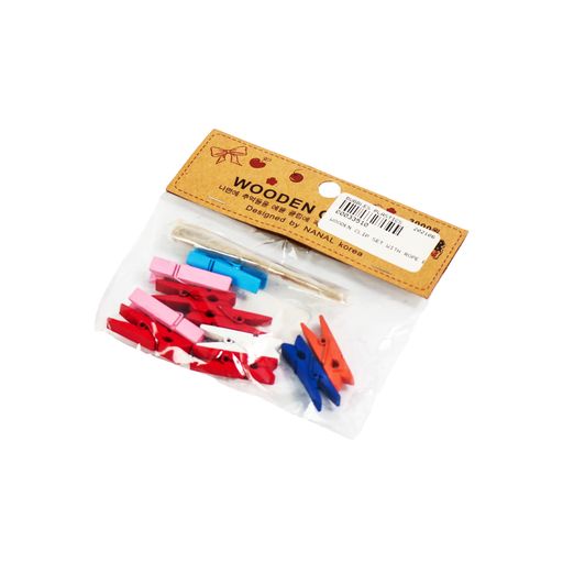 Wooden Clip Set With Rope