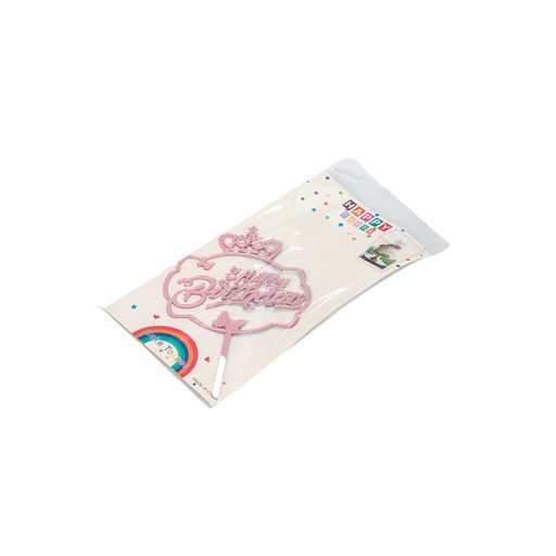 Acrylic Cake Topper Happy Birthday Crown Theme