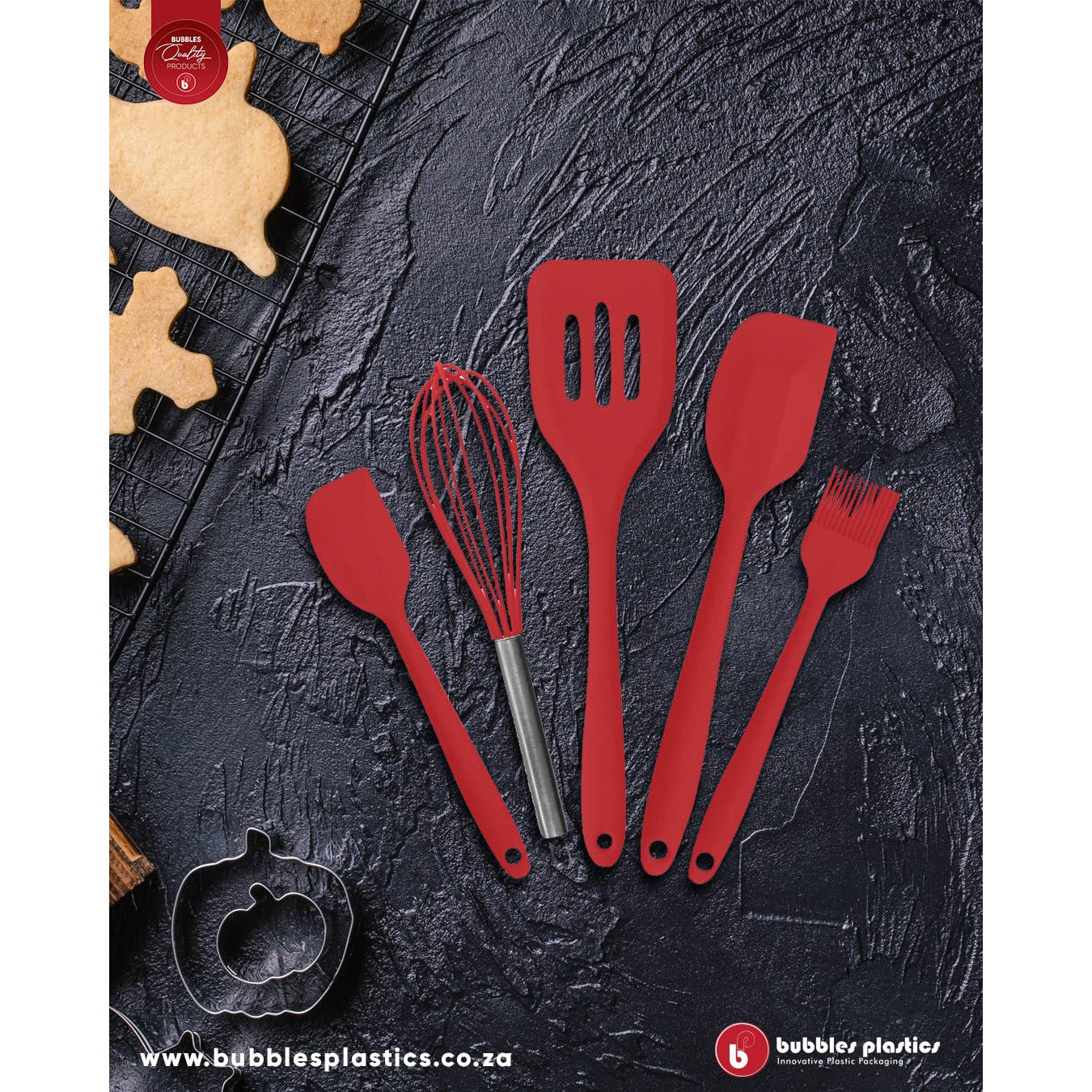 Silicone Utensils Cooking Set Pink 5pc