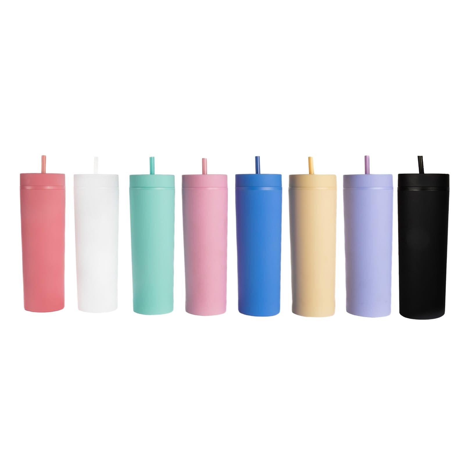 473ml Skinny Drinking Tumbler Acrylic Reusable with Lid and Straw