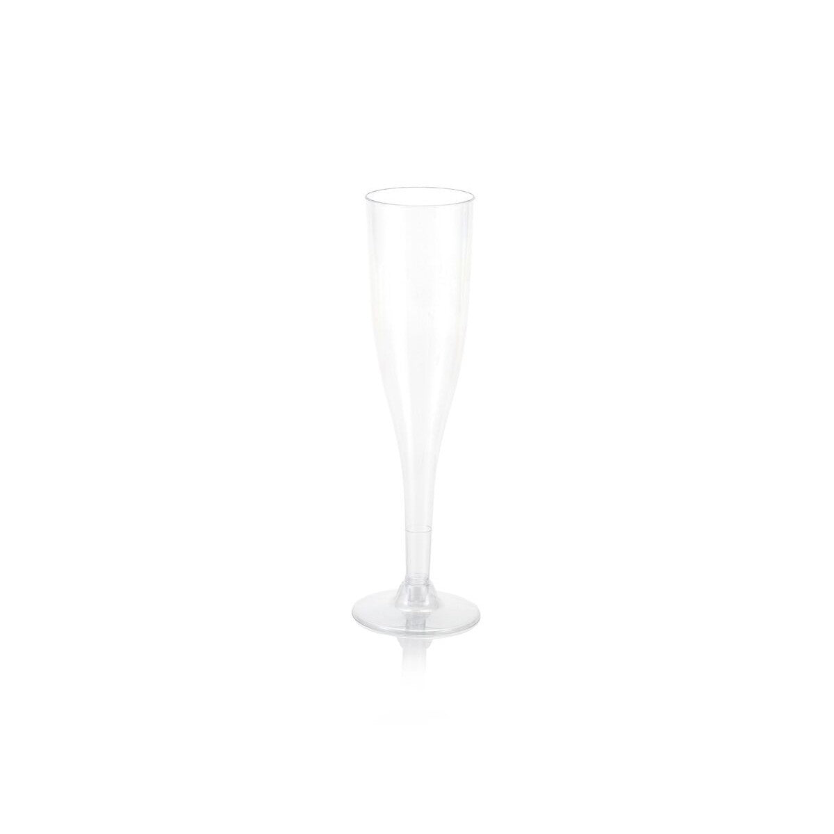 Fluted Cocktail Picnic Plastic Glass 165ml Stemmed Champagne with Detachable Base 10pack