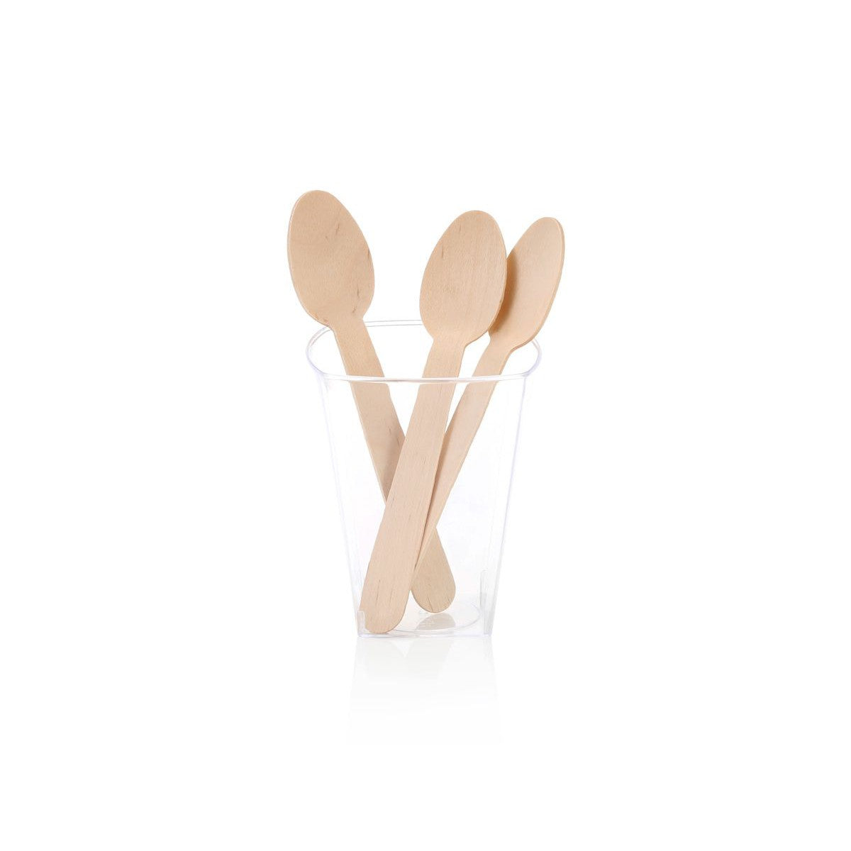 Wooden Disposable Spoons 140mm Unwrapped - Natural Wood 100pack