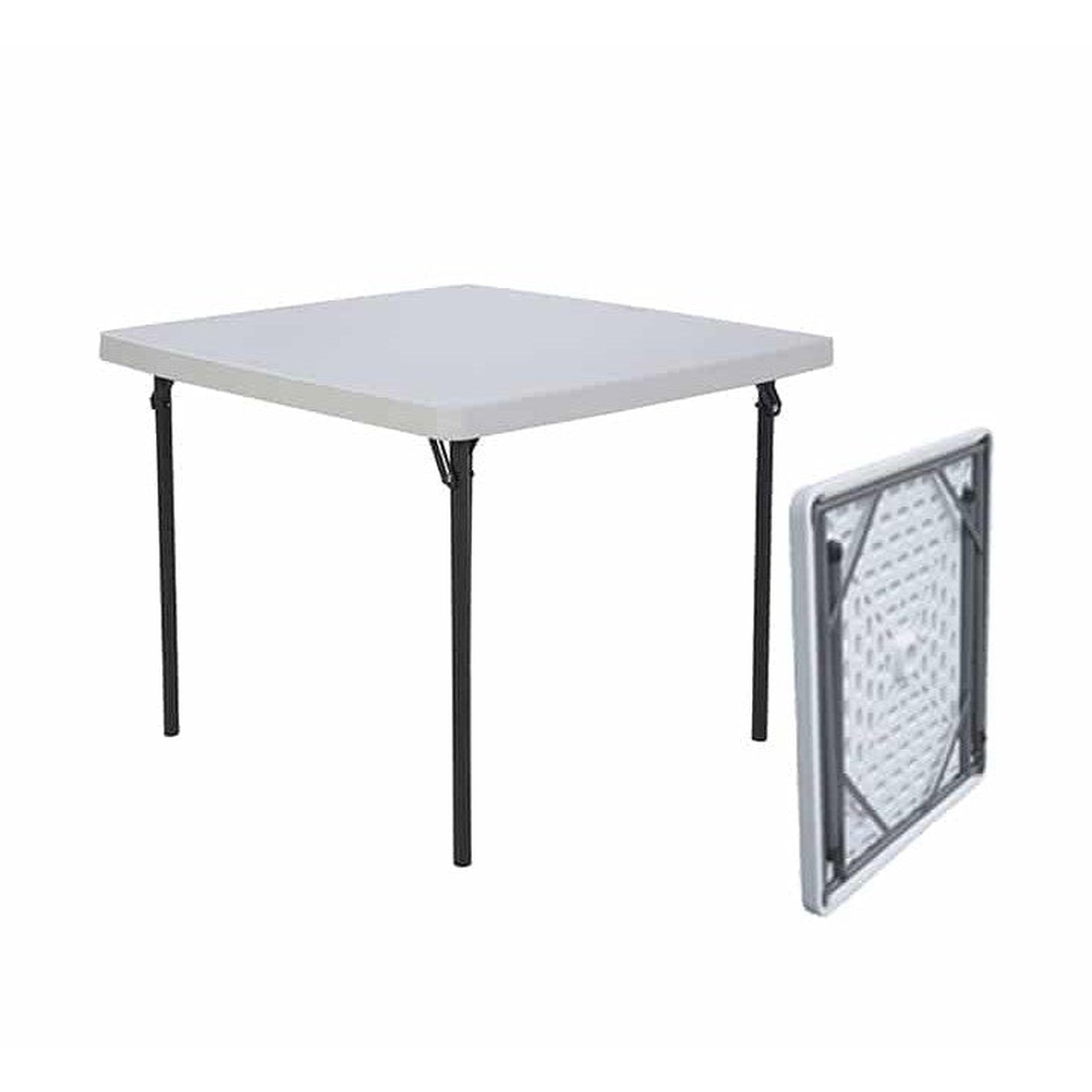 Folding Plastic Table Square White 86cm - Picnic Table