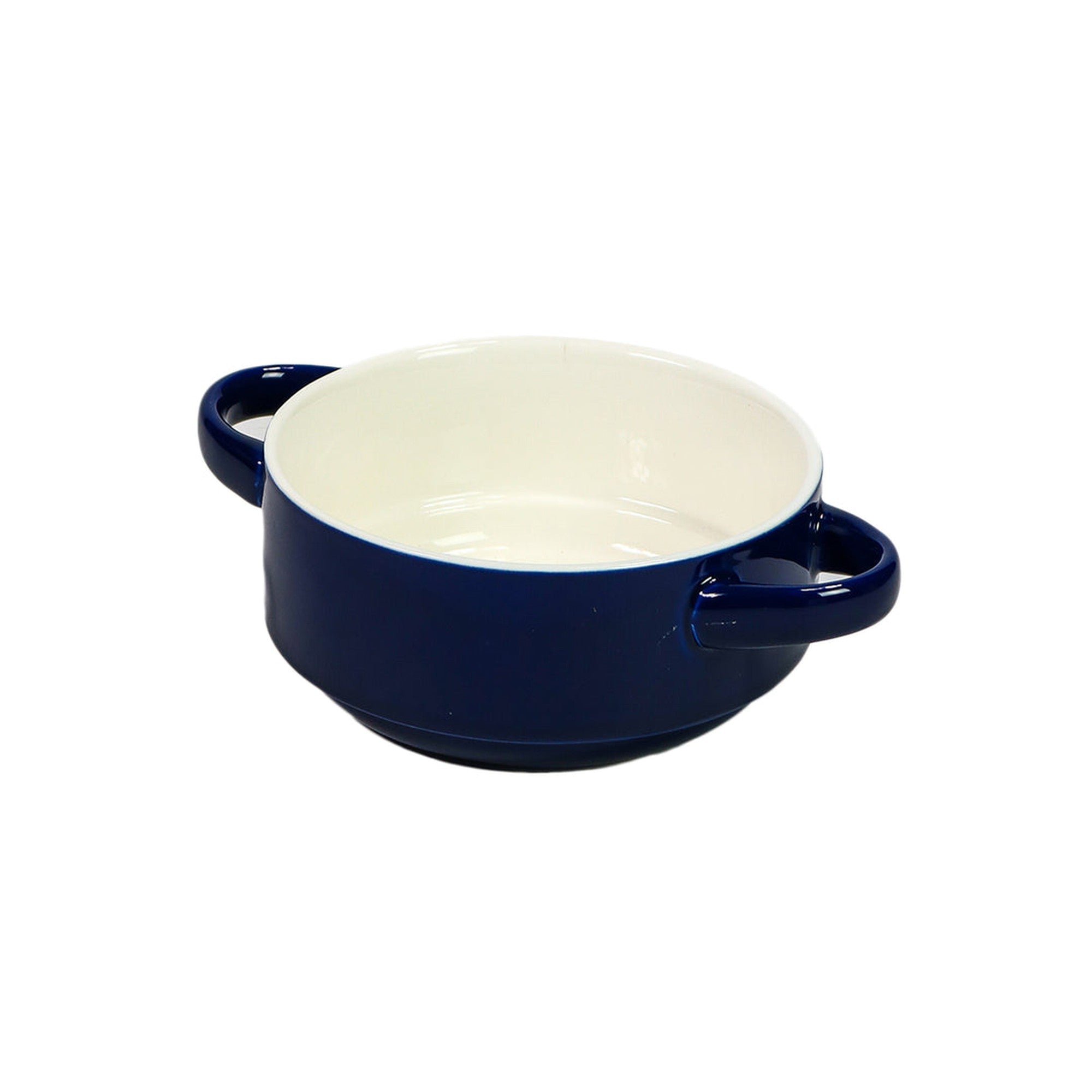 Soup Bowl 2 Tone Ceramic with handle Assorted