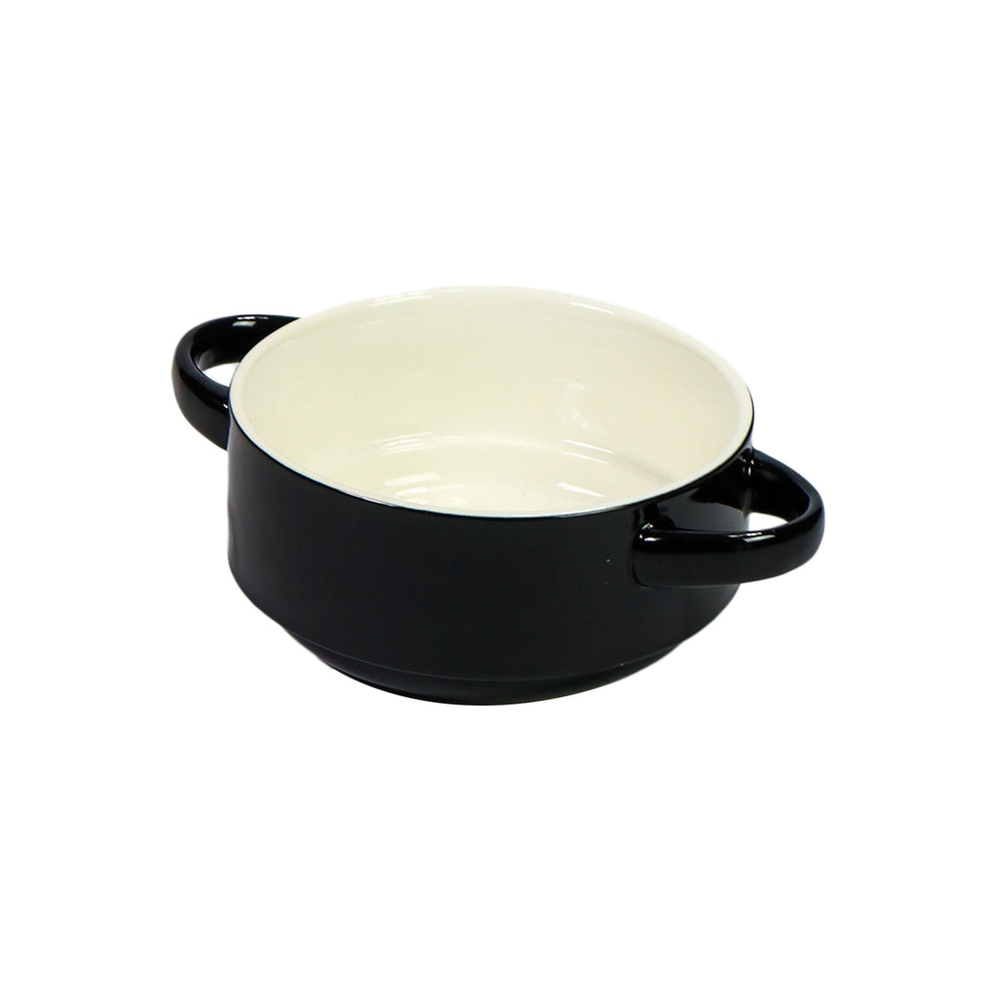 Soup Bowl 2 Tone Ceramic with handle Assorted