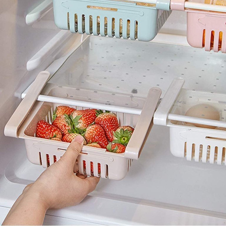 Retractable Fridge Storage Shelf Basket Small