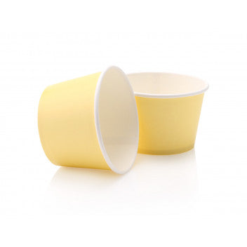 Ice Cream Paper Cups 250ml Pastel Yellow Vintage Tubs 10pack