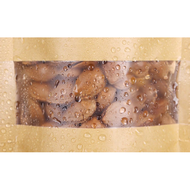 Kraft Pouch Bag Zip Lock Resealable Stand-Up with Window Brown 280mic 12pack