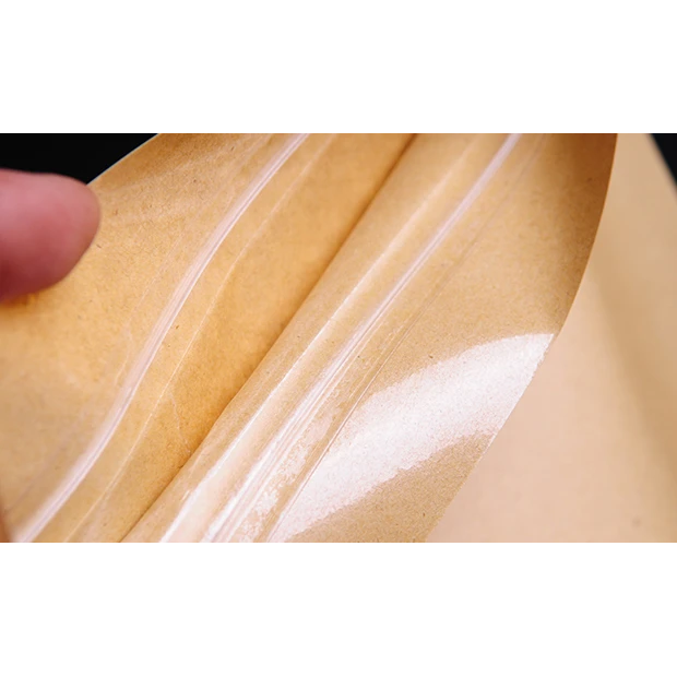 Kraft Pouch Bag Zip Lock Resealable Stand-Up with Window Brown 280mic 12pack