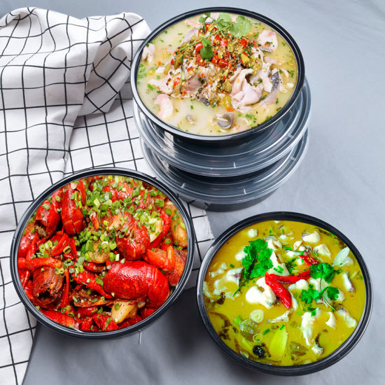 350ml Disposable Plastic Budget Tubs C35 - Recycle Takeway Containers 100pack