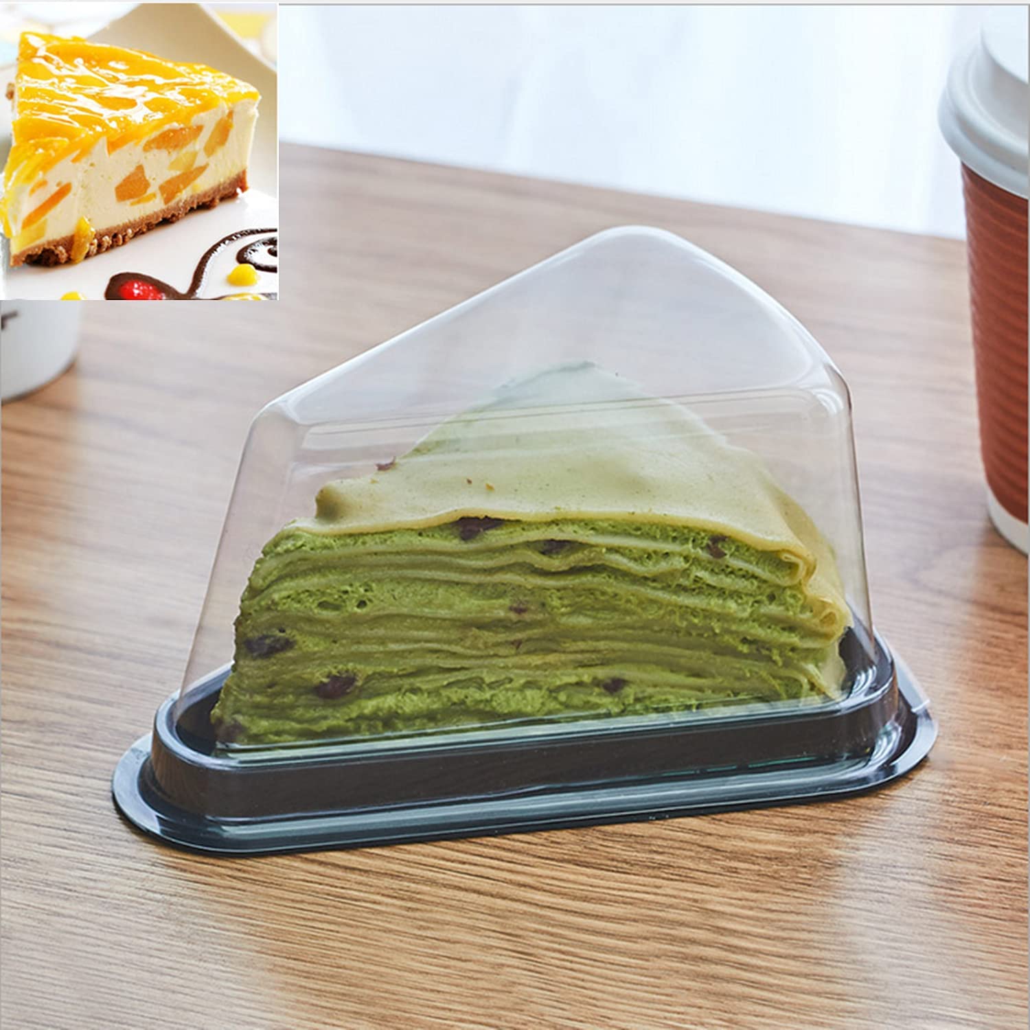 Disposable Serving To Go Mini Dessert Cake Slice Box Triangle 10pack