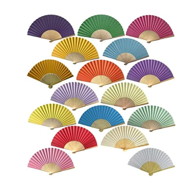 Chinese Paper Folding Fan Solid Colour 21cm