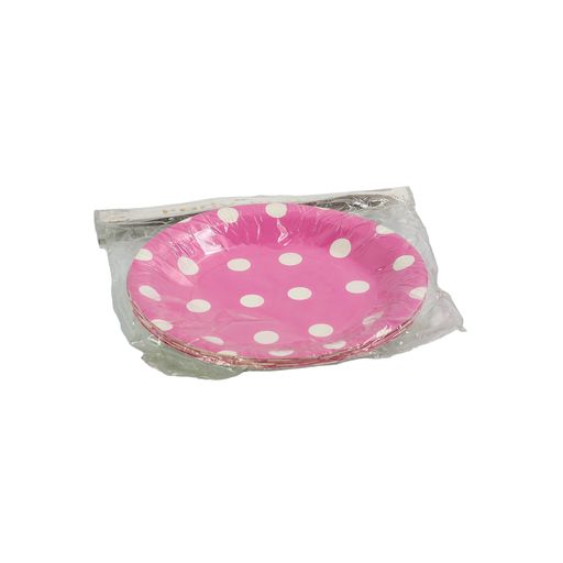 Party Paper Plate Polka Dot Pink 12pc 28696/7