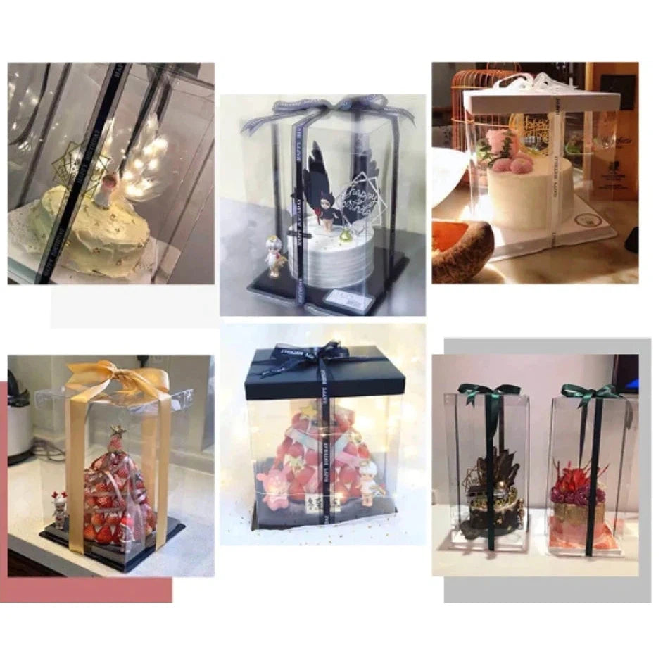 Plastic PVC Gift Box Transparent Square Heigthened