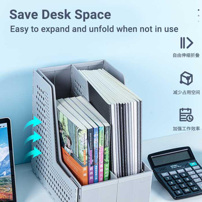 Deli Dark Grey Magazine Holder 288x50x300mm