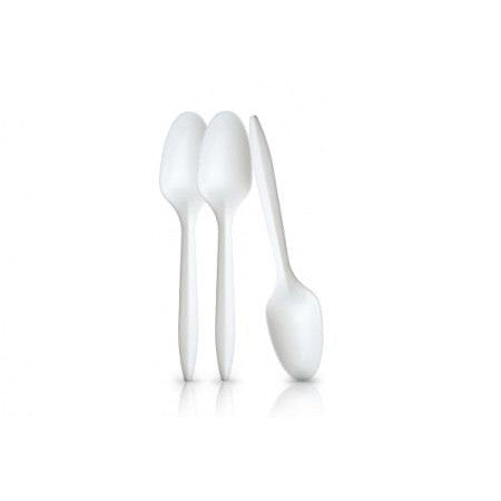 Disposable Dessert Spoon White 15.5cm 100pack