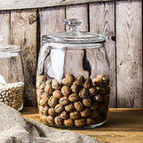 Aqua Canister Glass Belly Jar Lid 720ml 27588