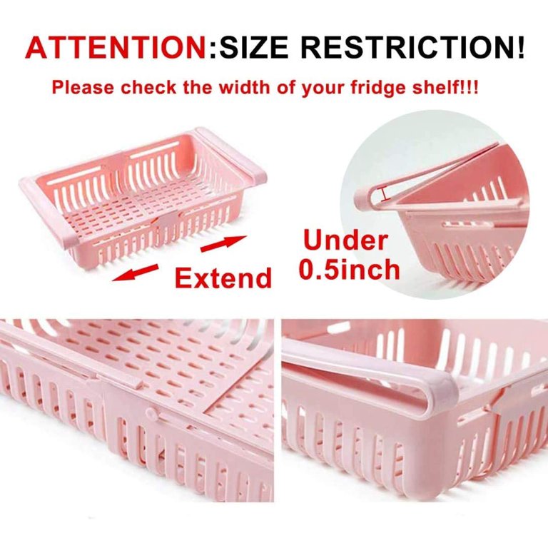 Retractable Fridge Storage Shelf Basket Small