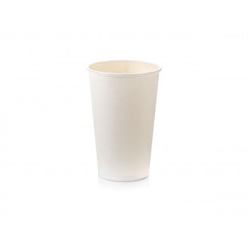 500ml Vending Paper Coffee Cups Disposable Single Wall White with White Sip Lid 10pack