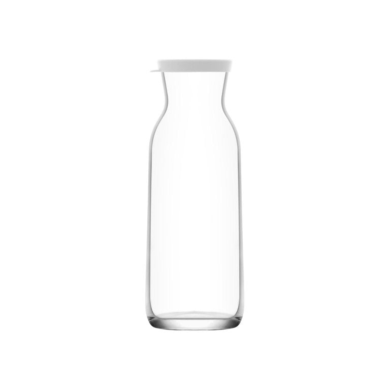 LAV Glass Carafe 1.2L Water Jug Bottle with White Rubber Lid SGN1849