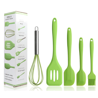 Silicone Utensils Cooking Set Green 5pc