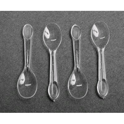 Plastic Ice Cream Spoons Clear 8cm Disposable 100pcs