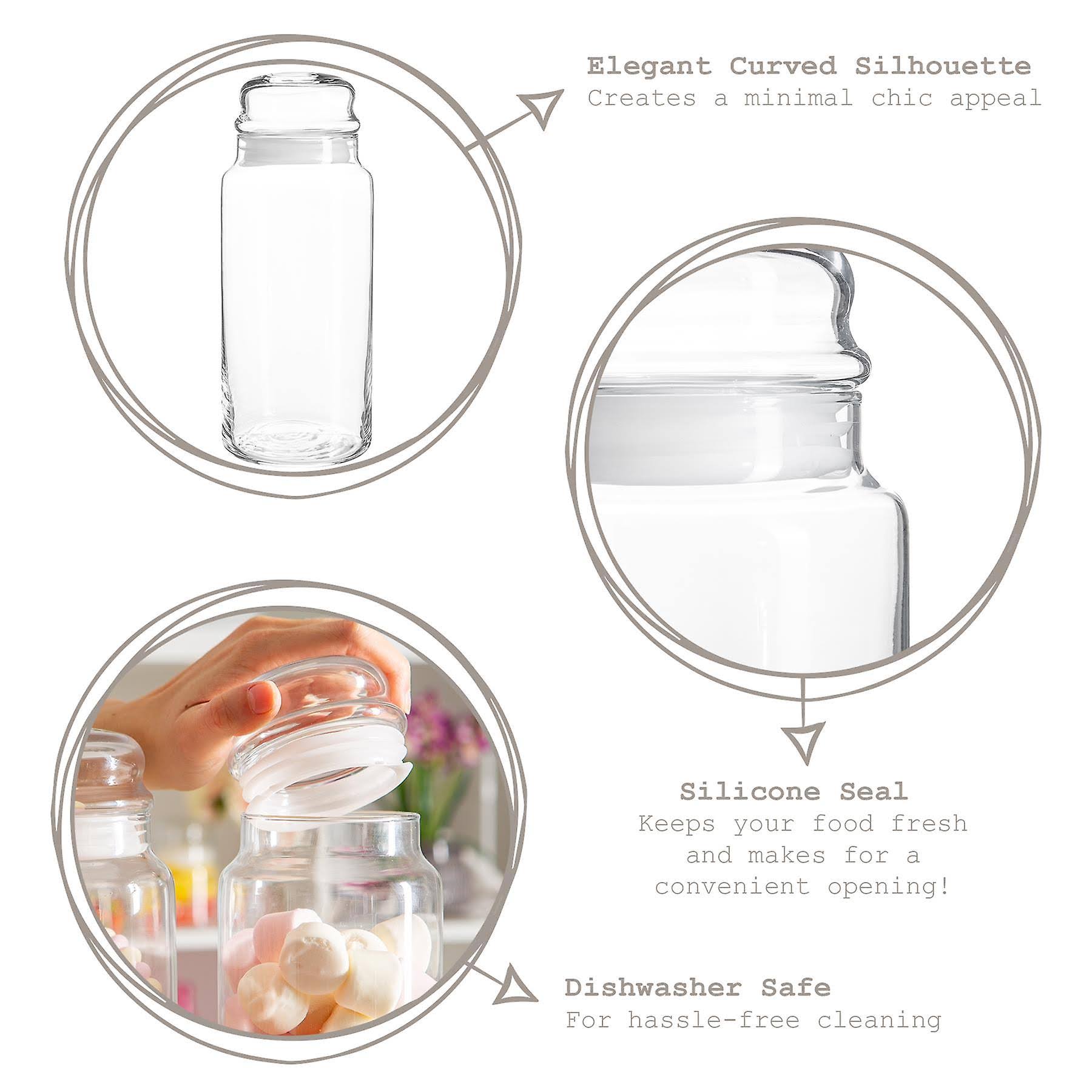LAV Glass Canister Jar 890ml with White Lid SGN947