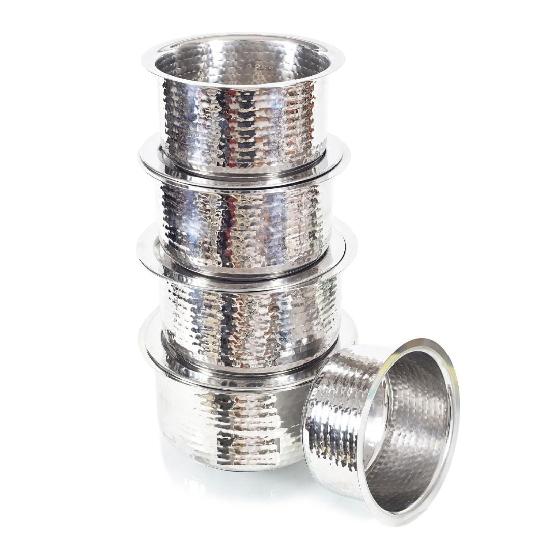 Aluminium Indian Hammered Deep Pot 5.5L with Lid No17 Round Heavy Duty 6256