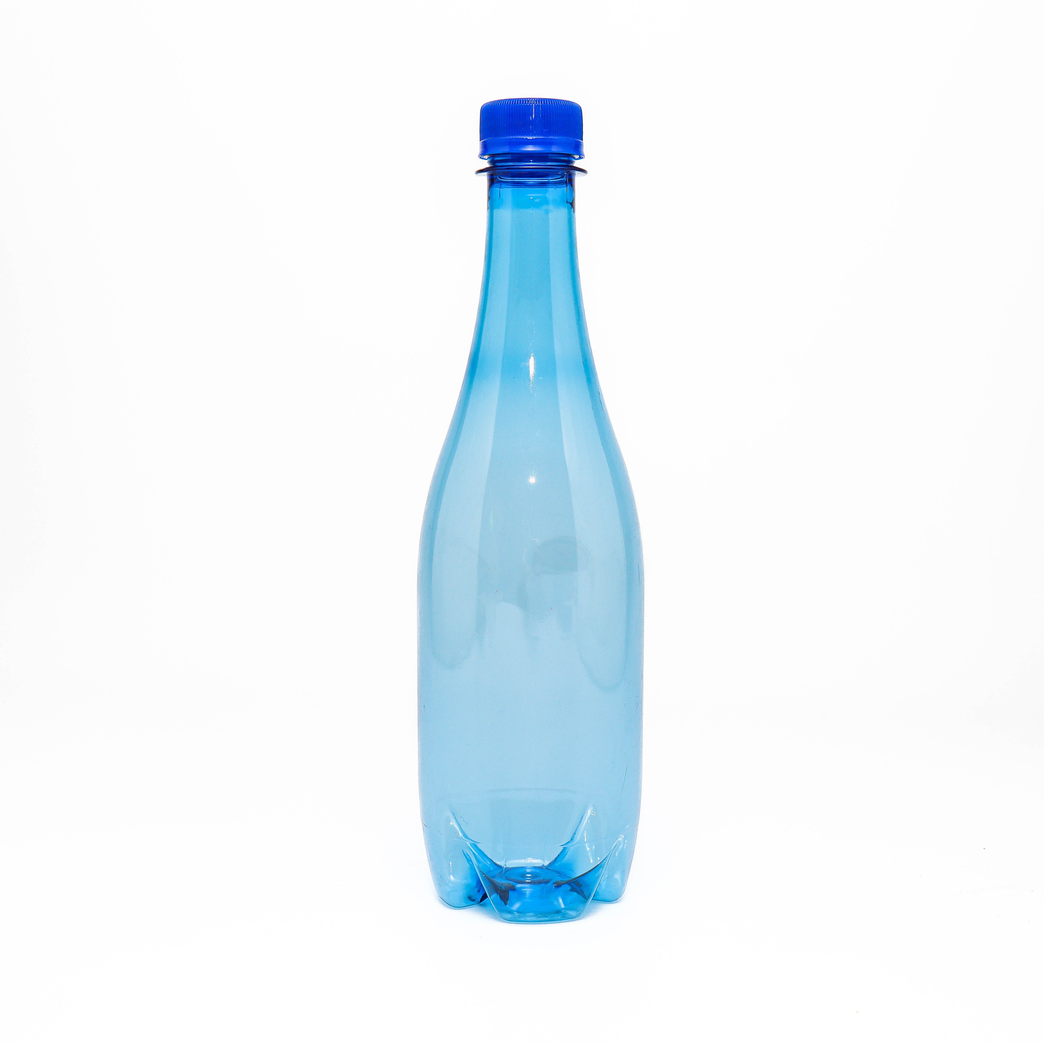 1L PET Plastic Teardrop Water Bottle Blue Lid BOT135