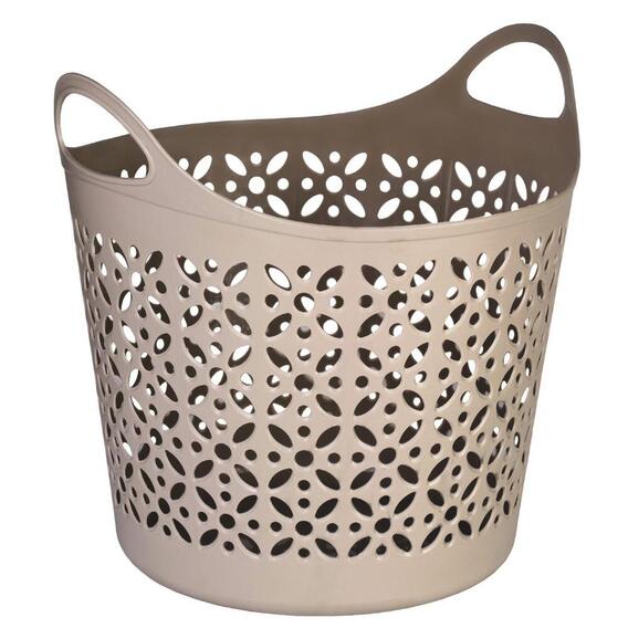 Plastic Tote Laundry Basket Cream JO0648CR