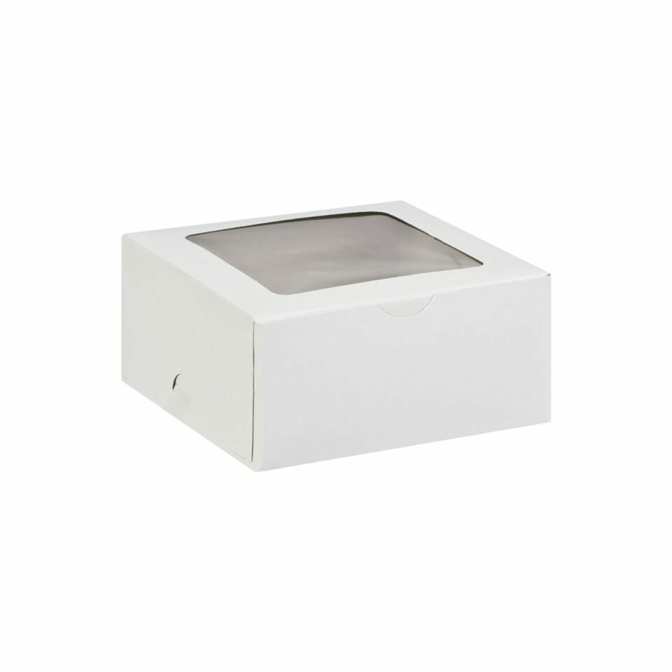 Muffin Cupcake Biscuit Card Box White 230x170x80mm 4pack