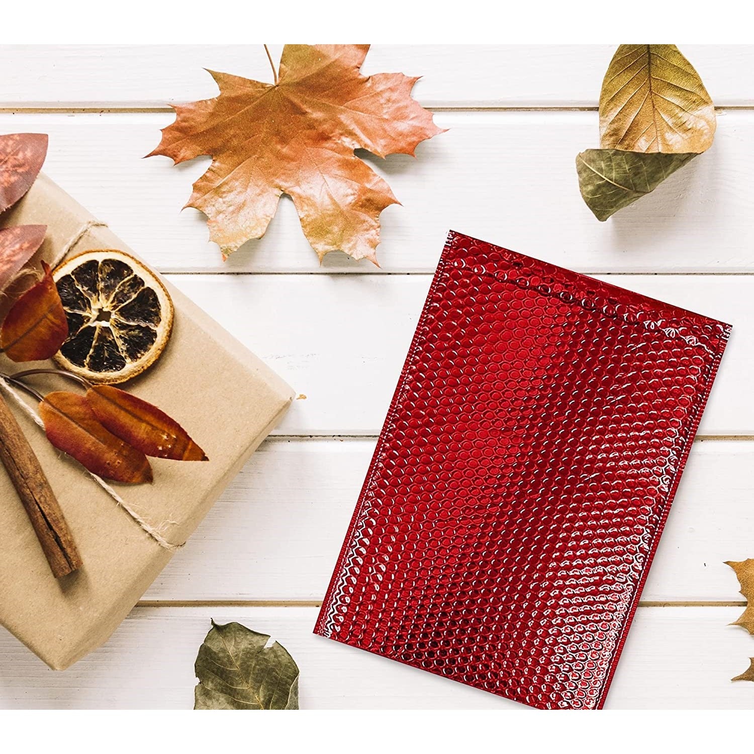 Bubble Pouch Mailer Bags Self-Seal Padded Envelope Metallic Red 38x43+4cm