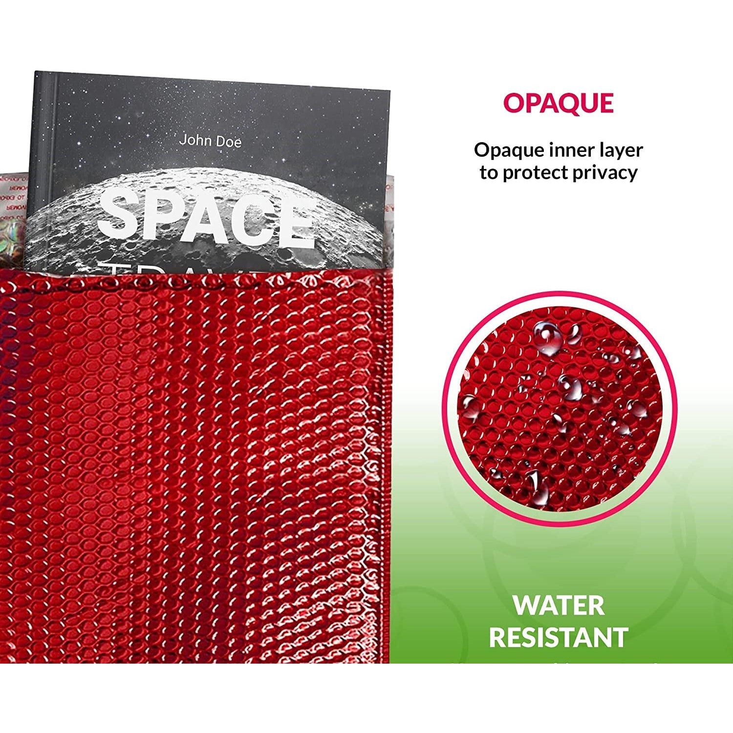 Bubble Pouch Mailer Bags Self-Seal Padded Envelope Metallic Red 38x43+4cm