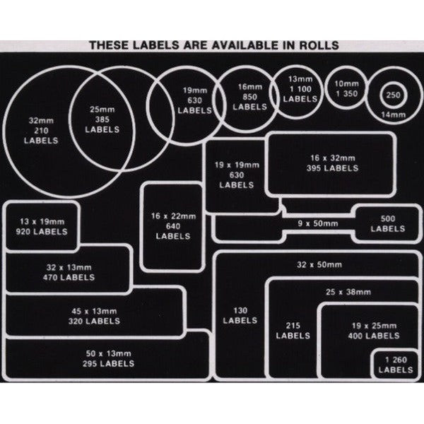 Auto Labels Stickers 19x25mm Colour Rectangular