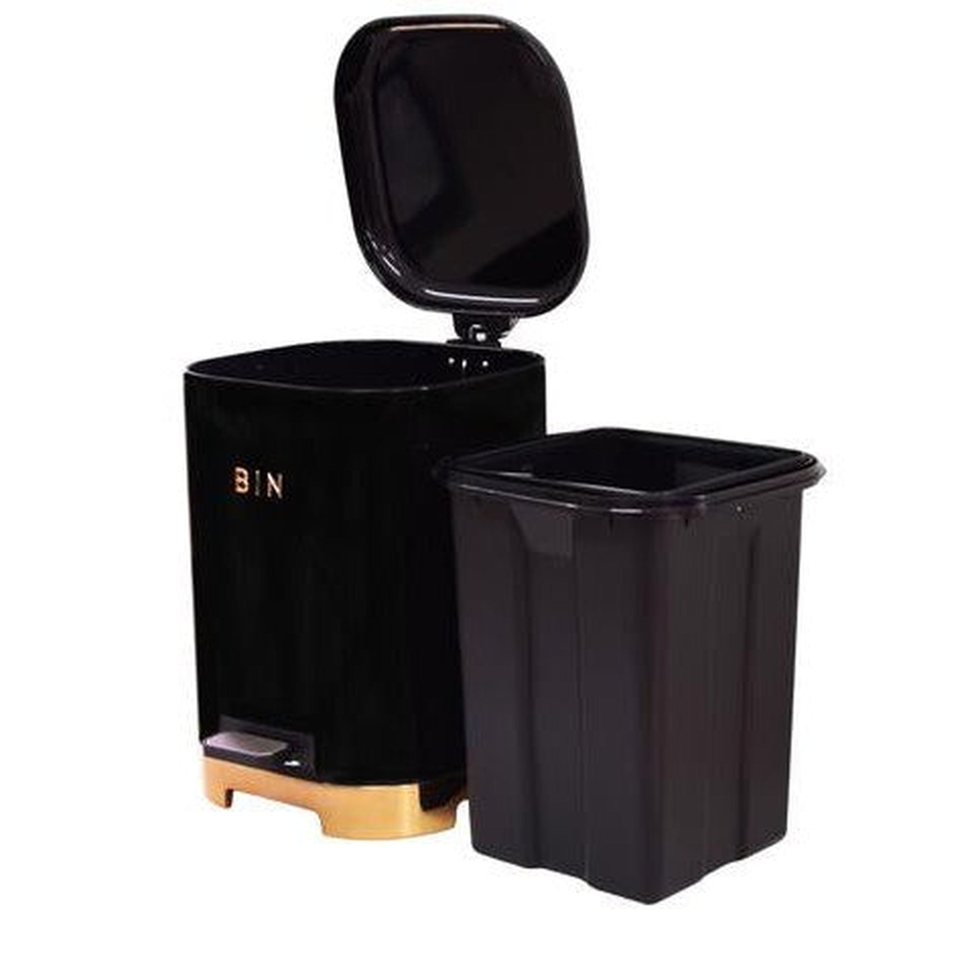 Retro Vintage Dustbin Black Rose Gold 20L