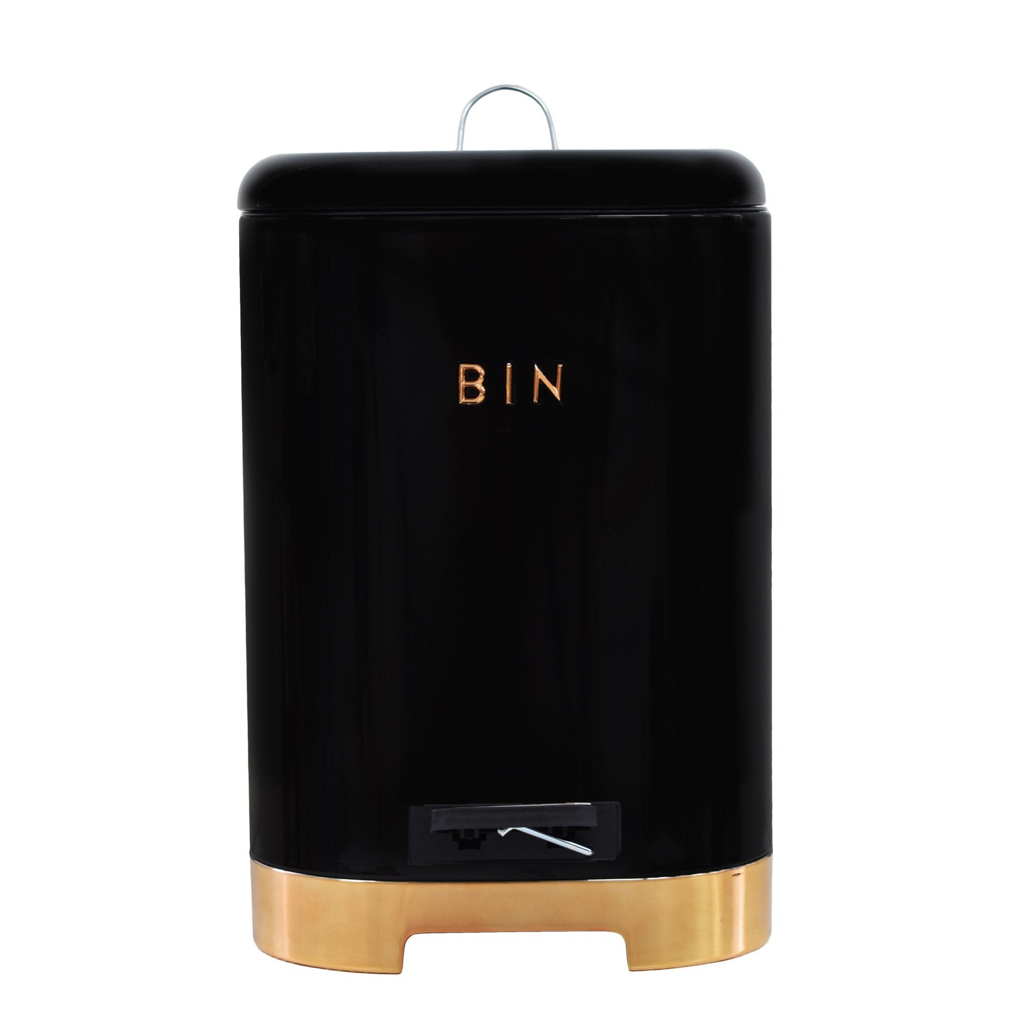 Retro Vintage Dustbin Black Rose Gold 20L