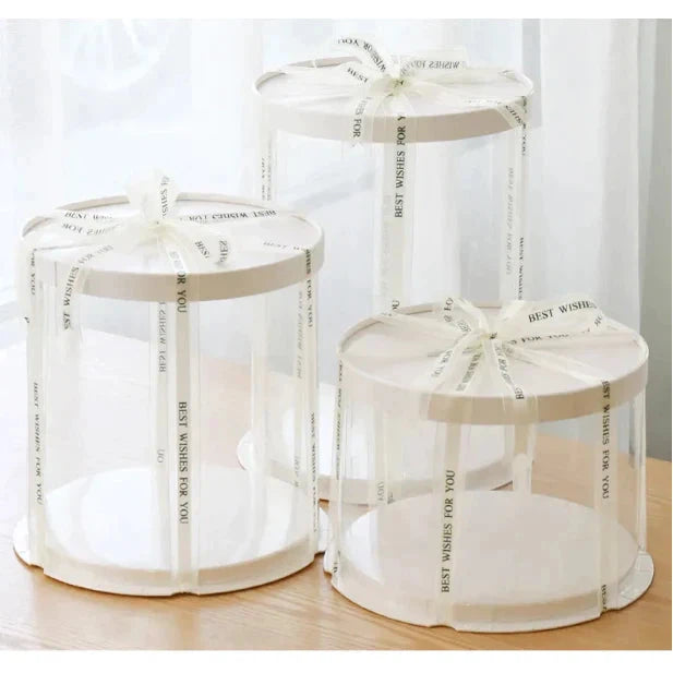 PVC Cake Gift Box Transparent Round Heigthened