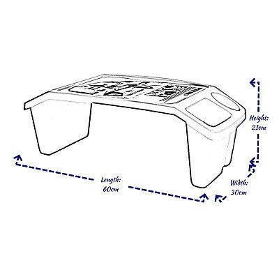 Plastic Laptop Table 58x30x21cm Bed Tray Edu Desk
