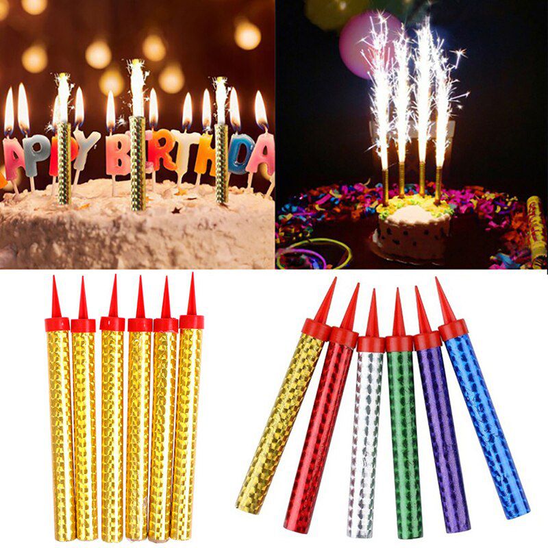Sparkling Candle 12cm Sparklers Assorted Colors 6pc
