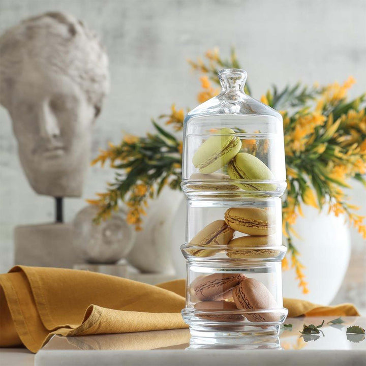 LAV 3-Tier Glass Dome Jar 765ml with base SGN054