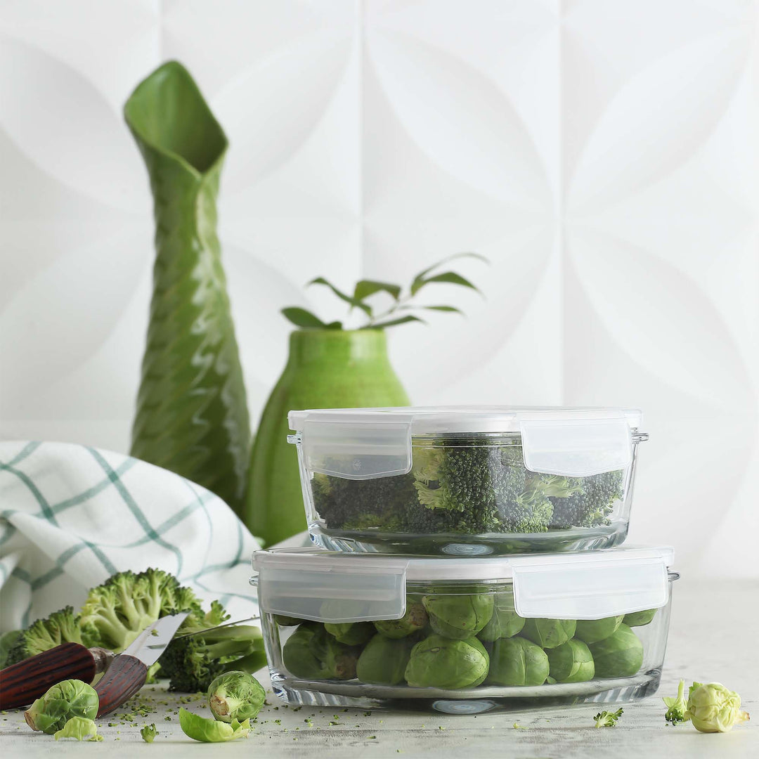 Glass Storage Tub 375ml with Tight Lid SGN2029 1pc