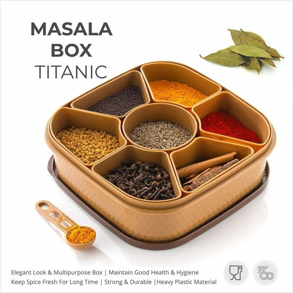 Nakoda Titan Masala Dabba Spice Box Square 1.6L Nu Ware